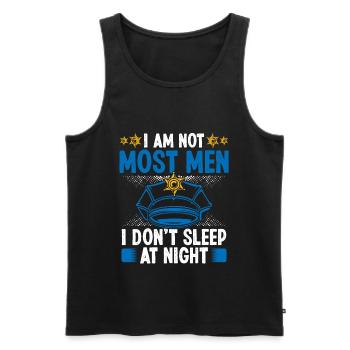Night Police Officer I am not most Men Policeman - Men's Premium Organic Tank Top - black - Front - Michal (187cm)
