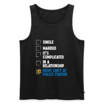 Night Shift Policeman RelationshipStatus Policeman - Männer Premium Bio Tank Top - Schwarz - Vorne - Michal (187cm)