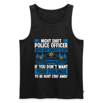 Night Shift Policeman Hat Car Police Officer - Männer Premium Bio Tank Top - Schwarz - Vorne - Michal (187cm)