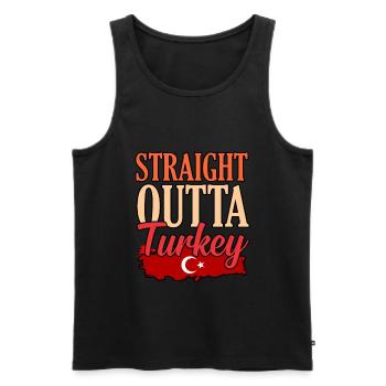 Turkey - Men's Premium Organic Tank Top - black - Front - AI Model Male 178 light (178cm)