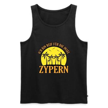 Zypern - Männer Premium Bio Tank Top - Schwarz - Vorne - AI Model Male 178 light (178cm)