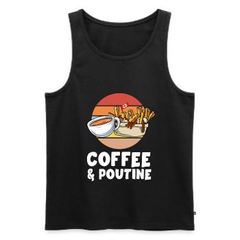 Kanadische Poutine Pommes Frites Mittagessen - Männer Premium Bio Tank Top - Schwarz - Vorne - Michal (187cm)