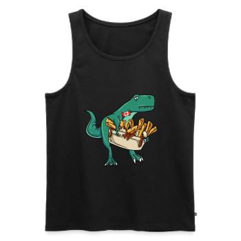 Kanadische Poutine Pommes Frites Mittagessen - Männer Premium Bio Tank Top - Schwarz - Vorne - Michal (187cm)