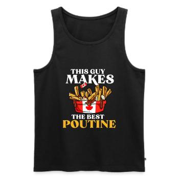 Kanadische Poutine Pommes Frites Mittagessen - Männer Premium Bio Tank Top - Schwarz - Vorne - Michal (187cm)
