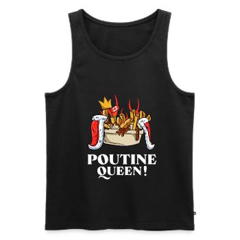 Kanadische Poutine Pommes Frites Mittagessen - Männer Premium Bio Tank Top - Schwarz - Vorne - Michal (187cm)