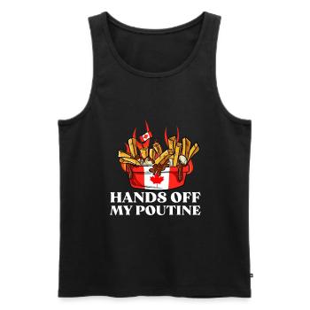 Kanadische Poutine Pommes Frites Mittagessen - Männer Premium Bio Tank Top - Schwarz - Vorne - Michal (187cm)