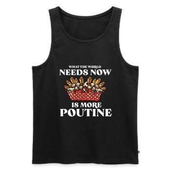 Kanadische Poutine Pommes Frites Mittagessen - Männer Premium Bio Tank Top - Schwarz - Vorne - Michal (187cm)