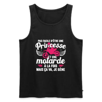 Moto Vélo Anniversaire Motocross Femme Idée Cadeau - Débardeur bio Premium Homme - noir - Devant - Michal (187cm)