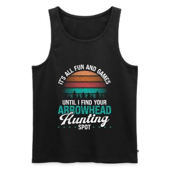 Arrowhead Hunting Spot Vintage Collector Humour - Débardeur bio Premium Homme - noir - Devant - Michal (187cm)