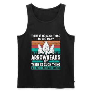 Arrowhead Hunting Vintage Flintknapper Artefact - Débardeur bio Premium Homme - noir - Devant - Michal (187cm)