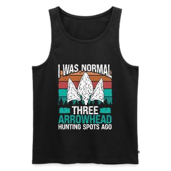Collector I was normal three Arrowhead Hunting - Männer Premium Bio Tank Top - Schwarz - Vorne - Michal (187cm)