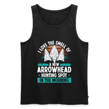 Arrowhead Hunting Spot Humour Drôle Collectionneur - Débardeur bio Premium Homme - noir - Devant - Michal (187cm)