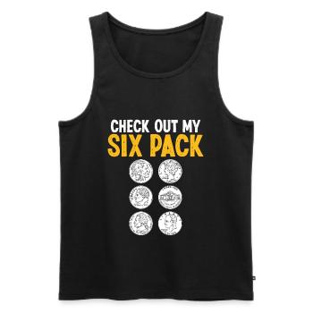 Coin Collecting Check out my Six Pack Collector - Männer Premium Bio Tank Top - Schwarz - Vorne - Michal (187cm)