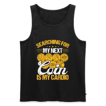 Coin Collecting is my Cardio Numismatist Humor - Männer Premium Bio Tank Top - Schwarz - Vorne - Michal (187cm)