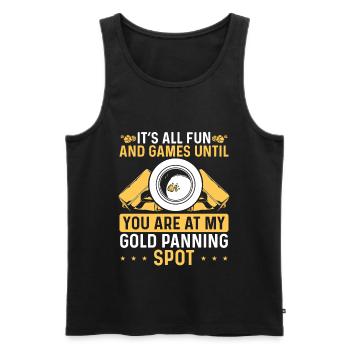 Gold Prospector Humor all fun and games Panner - Männer Premium Bio Tank Top - Schwarz - Vorne - Michal (187cm)