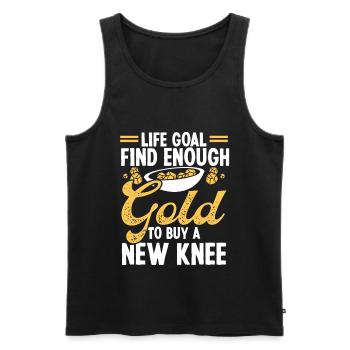 Gold Prospector Knee Injury Replacement Miner - Männer Premium Bio Tank Top - Schwarz - Vorne - Michal (187cm)