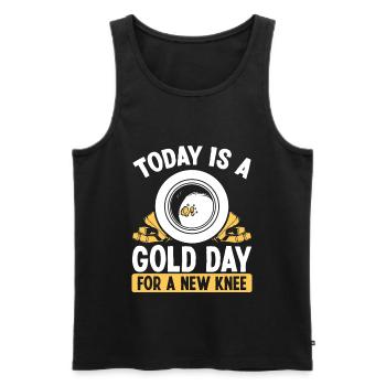 Gold Knee Injury Surgery Replacement Panner - Männer Premium Bio Tank Top - Schwarz - Vorne - Michal (187cm)