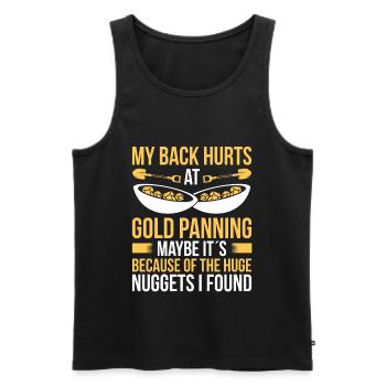Gold Panner Back Injury Pain Replacement Miner - Männer Premium Bio Tank Top - Schwarz - Vorne - AI Model Male 178 light (178cm)