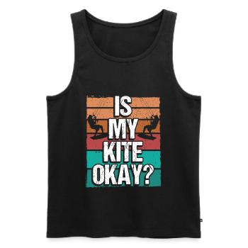 Kitesurfer Funny Is my Kite okay Humor Kiteboarder - Männer Premium Bio Tank Top - Schwarz - Vorne - AI Model Male 178 light (178cm)