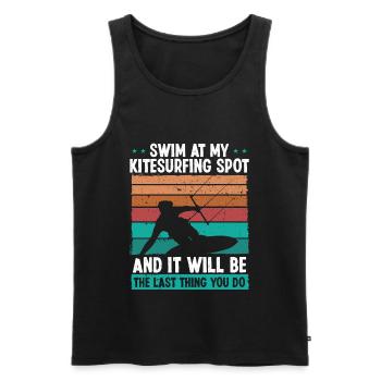 Kiteboarder Humor Wind Kitesurfing Funny Kitesurf - Männer Premium Bio Tank Top - Schwarz - Vorne - AI Model Male 178 light (178cm)