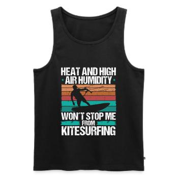 Kiteboarding Heat Funny Kiteboarder Kitesurfer - Männer Premium Bio Tank Top - Schwarz - Vorne - AI Model Male 178 light (178cm)
