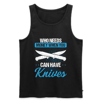 Knife Maker Humor Bladesmithing Blade Collector - Männer Premium Bio Tank Top - Schwarz - Vorne - AI Model Male 178 light (178cm)