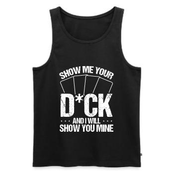 Humour Jeu de cartes à collectionner Collectionneur Drôle de carte - Débardeur bio Premium Homme - noir - Devant - AI Model Male 178 light (178cm)