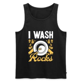 Gold I wash rocks Gold Panner Gold Miner - Männer Premium Bio Tank Top - Schwarz - Vorne - Michal (187cm)