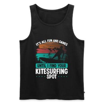 Kitesurfing Kitesurf Kite Kiteboarder Kiteboard - Débardeur bio Premium Homme - noir - Devant - Michal (187cm)