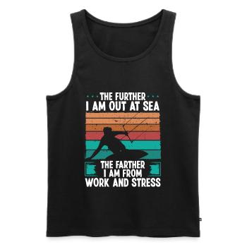 Kitesurfer Further out at Sea Humor Kitebaorder - Men's Premium Organic Tank Top - black - Front - Michal (187cm)