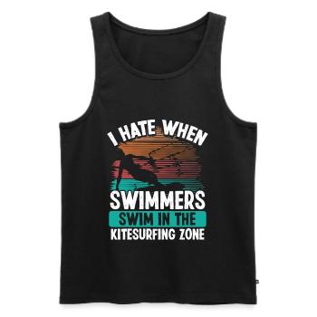 Kiteboarder Funny I hate Swimmers Sarcastic Humor - Männer Premium Bio Tank Top - Schwarz - Vorne - Michal (187cm)