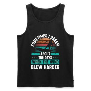Kiteboarder Wind Kitesurfing Kitesurf Retro Kite - Men's Premium Organic Tank Top - black - Front - Michal (187cm)