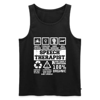 Sprachtherapeut Logopäde Geschenk - Männer Premium Bio Tank Top - Schwarz - Vorne - AI Model Male 178 light (178cm)