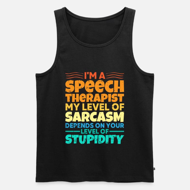 Sprachtherapeut Logopäde Geschenk - Männer Premium Bio Tank Top - Schwarz