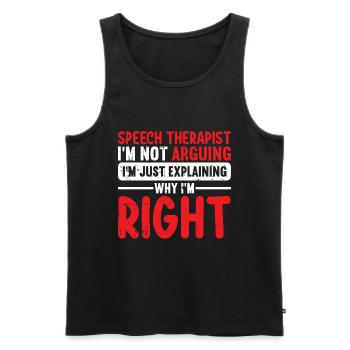 Sprachtherapeut Logopäde Geschenk - Männer Premium Bio Tank Top - Schwarz - Vorne - AI Model Male 178 light (178cm)