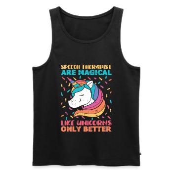 Sprachtherapeut Logopäde Geschenk - Männer Premium Bio Tank Top - Schwarz - Vorne - AI Model Male 178 light (178cm)