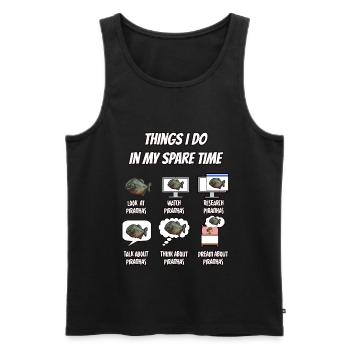 Piranha Geschenk - Männer Premium Bio Tank Top - Schwarz - Vorne - Michal (187cm)
