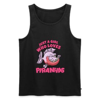 Piranha Geschenk - Männer Premium Bio Tank Top - Schwarz - Vorne - Michal (187cm)
