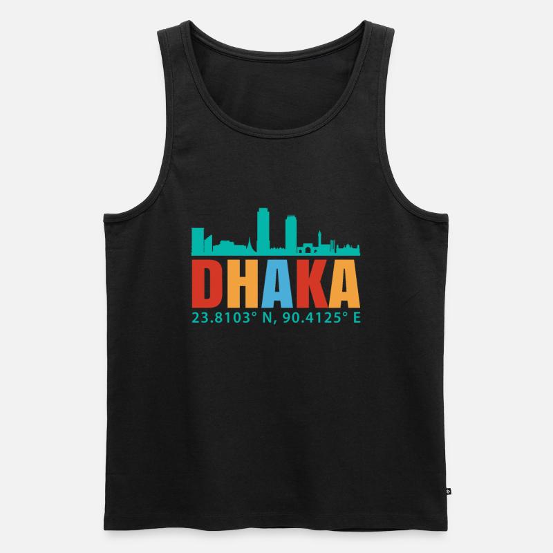 Dhaka - Männer Premium Bio Tank Top - Schwarz