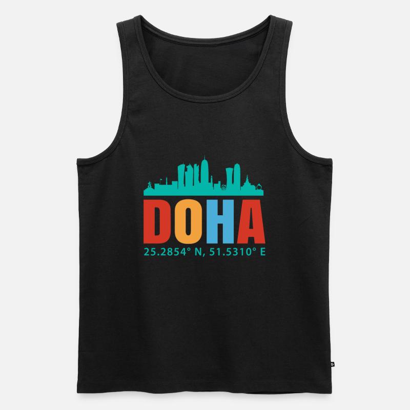 Doha - Männer Premium Bio Tank Top - Schwarz