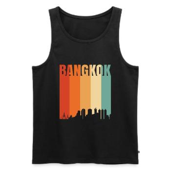 Bangkok - Men's Premium Organic Tank Top - black - Front - Michal (187cm)