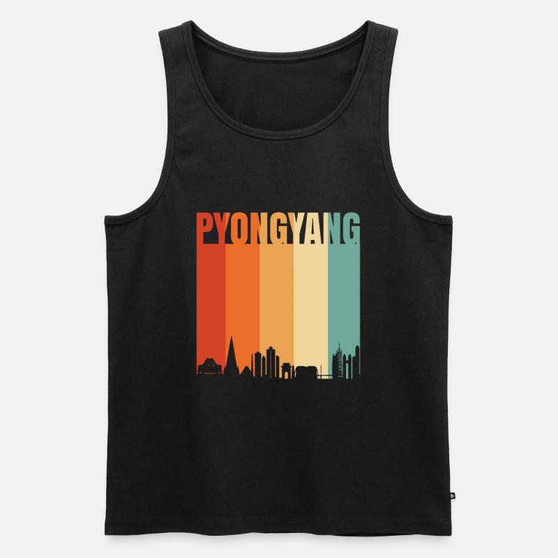 Pjöngjang - Männer Premium Bio Tank Top - Schwarz