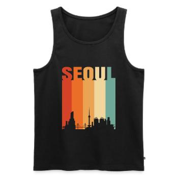 Seoul - Men's Premium Organic Tank Top - black - Front - AI Model Male 178 light (178cm)