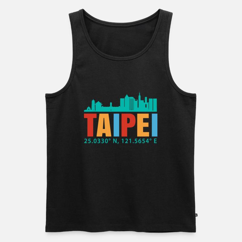 Taipeh - Männer Premium Bio Tank Top - Schwarz