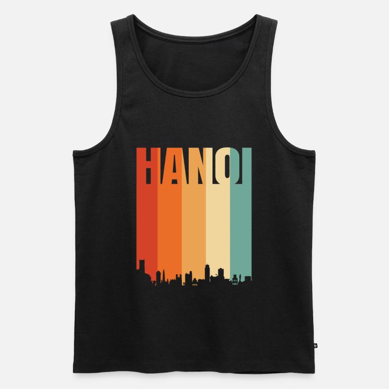Hanoi - Männer Premium Bio Tank Top - Schwarz