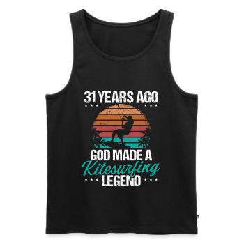 31 Birthday Kitesurf Legend Kiteboard 31 Year Old - Männer Premium Bio Tank Top - Schwarz - Vorne - AI Model Male 178 light (178cm)