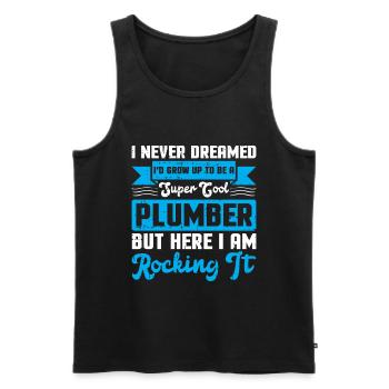Klempner - Männer Premium Bio Tank Top - Schwarz - Vorne - Michal (187cm)