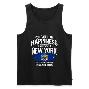 New York - Débardeur bio Premium Homme - noir - Devant - AI Model Male 178 light (178cm)