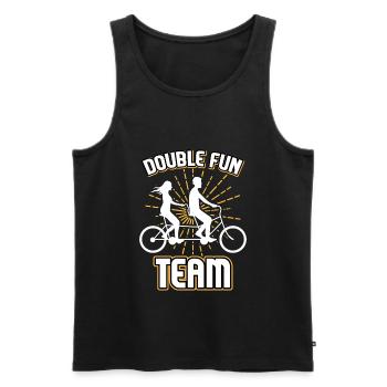 Double Fun Team Tandem Bike Twin Two-Seater - Men's Premium Organic Tank Top - black - Front - AI Model Male 178 light (178cm)