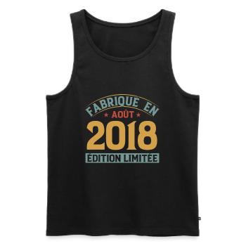 Fabriqué En Août 2018 Édition Limitée - Débardeur bio Premium Homme - noir - Devant - Michal (187cm)